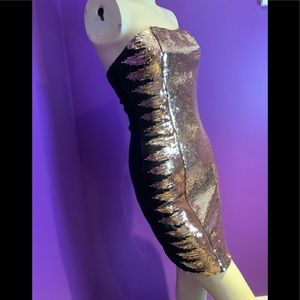 XXI Rose gold sequin dress size small petite